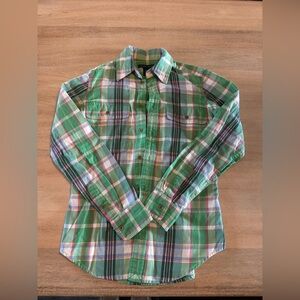 Ralph Lauren Womens Plaid Lightweight Flannel Shirt Size 6